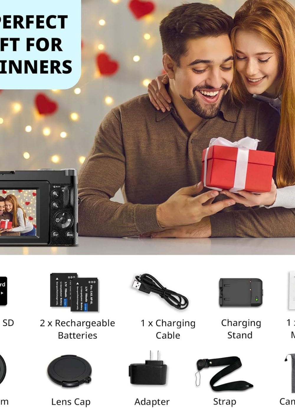 4K Digital Camera for Photography Autofocus, 2024 Latest 48MP Vlogging Camera for YouTube with SD Card, 2 Batteries, 3" 180°Flip Screen Compact Travel Camera for Teens with 16X Zoom, Anti-Shake,Black - Image 7