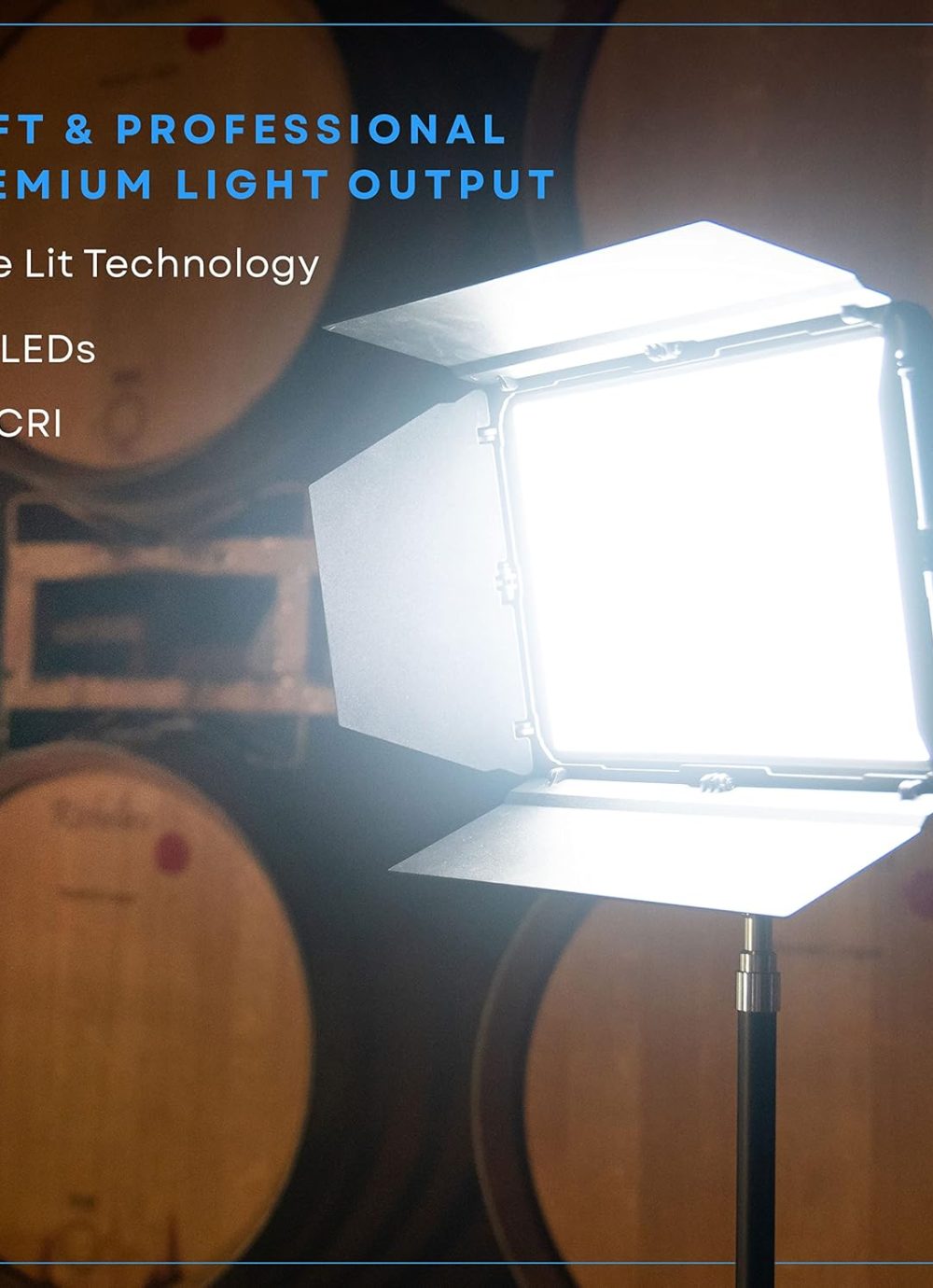 Lume Cube Studio Panel 2-Point Lighting Kit | Edge Lit LED Bicolor Light Panels 3200k - 5600k | Rechargeable Lithium Battery, Adjustable Color, Brightness, 70" Stands, Wireless Remote Included - Image 2