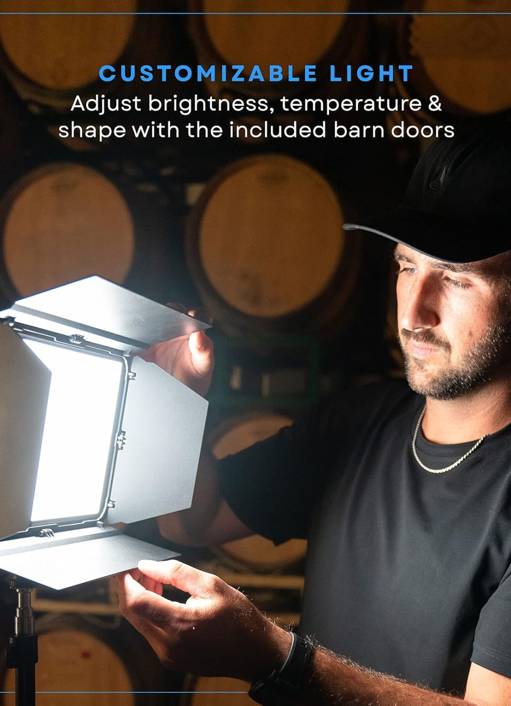 Lume Cube Studio Panel 2-Point Lighting Kit | Edge Lit LED Bicolor Light Panels 3200k - 5600k | Rechargeable Lithium Battery, Adjustable Color, Brightness, 70" Stands, Wireless Remote Included - Image 5