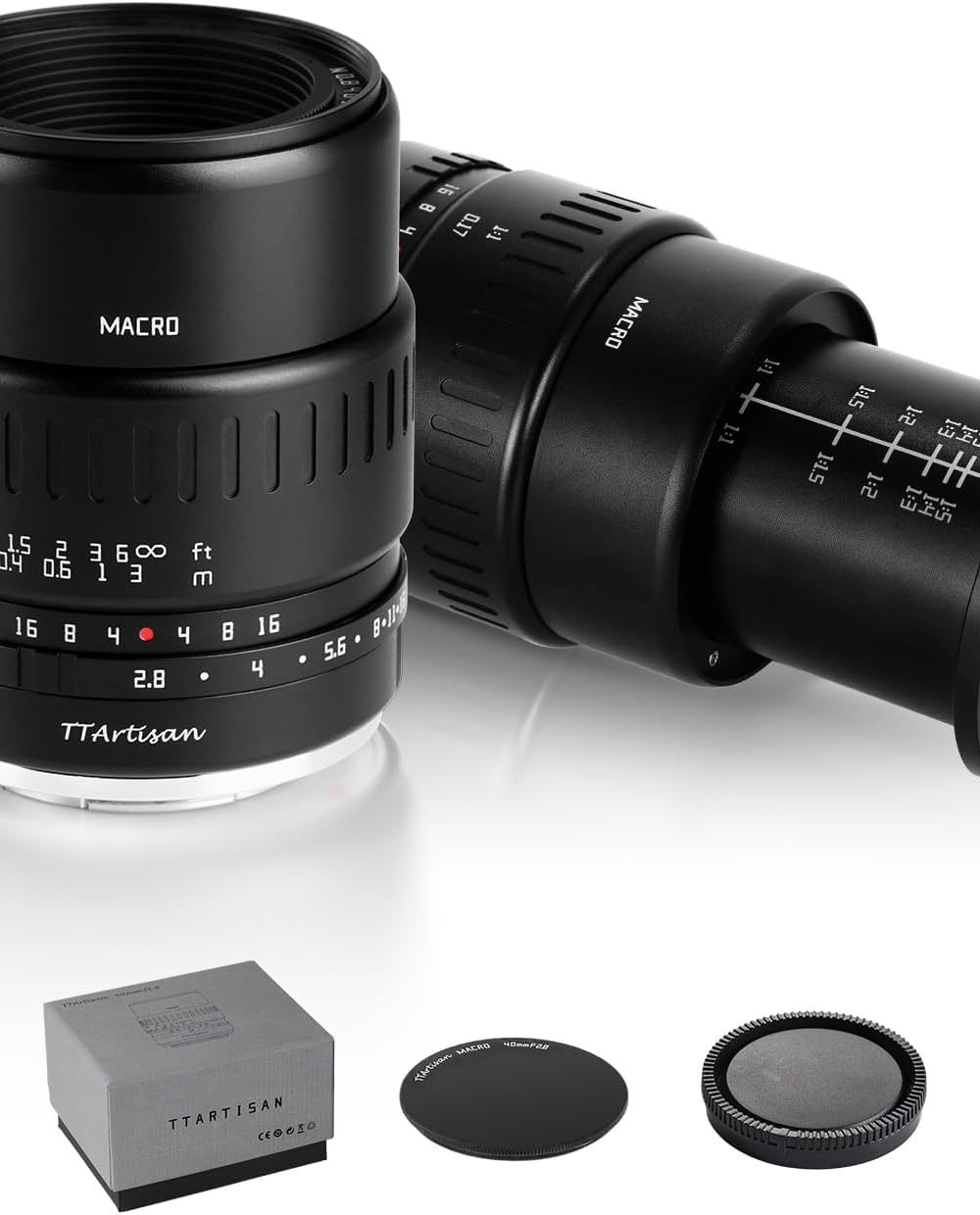TTArtisan 40mm f/2.8 Macro Lens APS-C Manual Focus Prime Lens for E-Mount A5100 A6100 A6500 A6600 A6700 NEX-3N NEX-3R NEX-5T NEX-5R NEX-7 A7II A7M3 A7RIV A7R5 A7S A9 A1 II